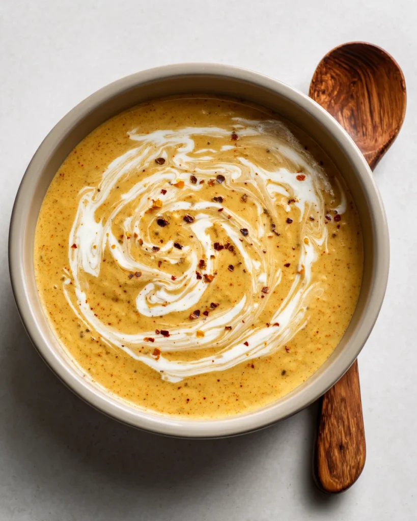 Creamy corn soup being blended until smooth and golden in a high-speed blender.