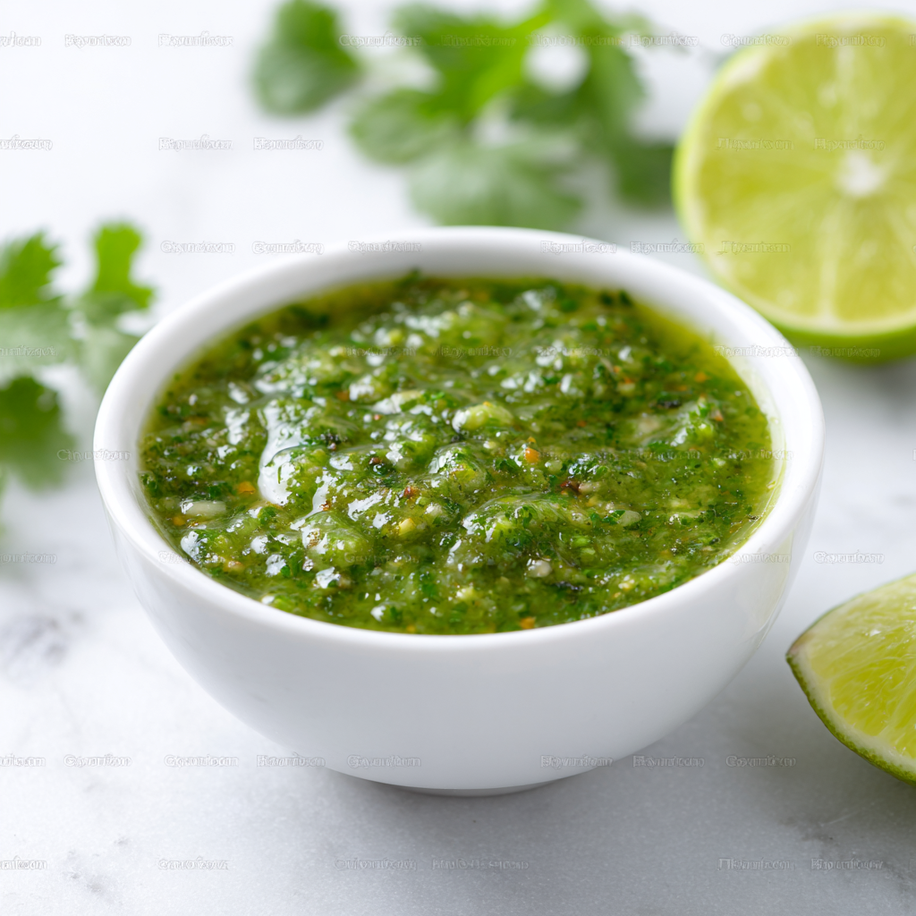 Freshly blended spicy green roasted jalapeño salsa in blender jar